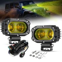 LED Pod Light Auxbeam 4 polegadas 60 W Yellow Flood Beam (2 unidades)