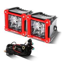LED Pods Auxbeam Serie FA Haz Flood de 3 Pulgadas 40W Carcasa Roja