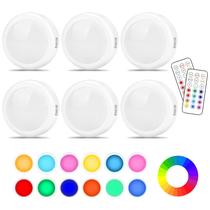 LED Puck Lights Cadrim, 13 cores, mutáveis com controle remoto, pacote com 6