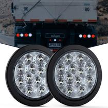 LED Reverse Back Up Light 4 White Round (2 unidades)