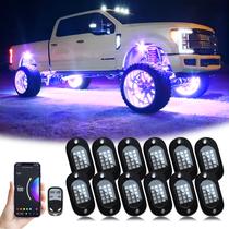 LED RGB Rock Lights YiLaie 180 LEDs com controle de aplicativos à prova d'água LED RGB Rock Lights YiLaie 180 LEDs com controle de aplicativos à prova d'água