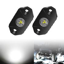 LED Rock Lights 4WDKING White IP68 à prova d'água, 2 cápsulas LED Rock Lights 4WDKING White IP68 à prova d'água, 2 cápsulas
