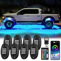 LED Rock Lights LD DARKEAGLE 8Pods RGB com controle APP/RF