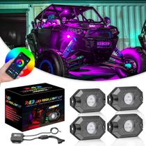 LED Rock Lights Niwaker RGB 4 pods com controle Bluetooth