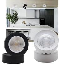 Led Spot Light Redondo Direcionável Teto Luz Alumínio 7W