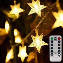 LED Star Fairy Lights Homeleo Warm White 50 com controle remoto de 7,6 m