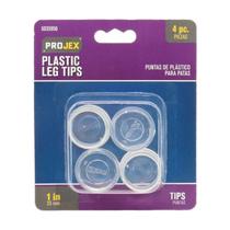 Leg Tip Projex Termoplástico Etileno Transparente 2,5 cm, pacote com 4