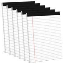 Legal Pads Aidunmis 8,5 x 11, 30 folhas de largura, pautado, pacote com 6