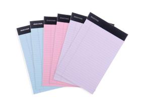 Legal Pads Mintra Office Basic Pastel, 5 x 8 polegadas, 50 folhas, pacote com 6