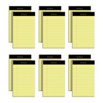 Legal Pads Oxford 5x8cm, pacote com 12, papel amarelo com regras estreitas
