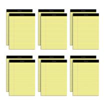 Legal Pads Oxford 8,5x11, pacote com 12 unidades, papel amarelo pautado