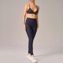 Legging Alto Giro Com Elástico Personalizado Com Bolso Preto Legging Alto Giro Com Elástico Personalizado Com Bolso Preto