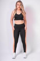 Legging Azzam Fit Duo Preto e Caramelo Sintonia