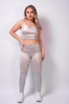 Legging Azzam Shine Cinza Sintonia Legging Azzam Shine Cinza Sintonia