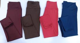 Legging básica de academia suplex, cos alto