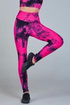Legging Bolso textura Tulipe Preta e Pink