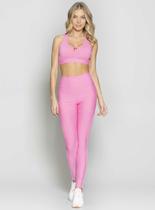 Legging cintura alta blocking com tule run more Legging cintura alta blocking com tule run more