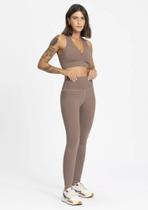 Legging cintura alta infinity media compressao riosoft castanho rio yoga