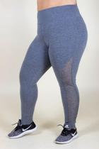 Legging cinza com detalhes nas laterais Legging cinza com detalhes nas laterais
