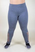 Legging cinza com recorte na lateral plus size Legging cinza com recorte na lateral plus size