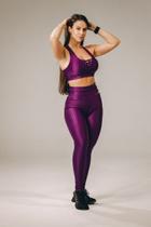 Legging Cirrê Alta Compressão Roxo Legging Cirrê Alta Compressão Roxo