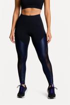 Legging com recorte cirre e tule - fitness Legging com recorte cirre e tule - fitness