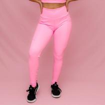 Legging Confort Bolso Treino Corrida Rosa Chiclete - Alta Compressão e Estilo