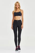 Legging de Academia Classic com Zíper sem Bolso Cajubrasil Preto, Confortável e Elegante