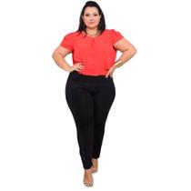 Legging Empina Bumbum com detalhe em Cirre Plus Size Cintura Alta Legging Empina Bumbum com detalhe em Cirre Plus Size Cintura Alta