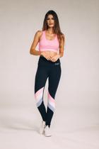 Legging Fashion Suplex Alta Compressão Preto /Frozen/Rosa bb