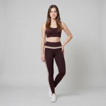Legging Feminina Academia UV50 Waistband Clarity Marinho Patra Cor:Café/OffwhiteTamanho:P Legging Feminina Academia UV50 Waistband Clarity Marinho Patra Cor:Café/OffwhiteTamanho:P