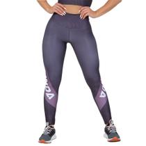 Legging Feminina Fitness Black Forest Preto Lilás - Manalinda