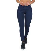 Legging Feminina Fitness Cós Alto Azul Escuro