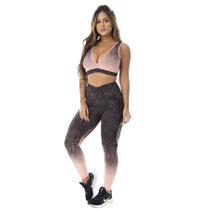 Legging Feminina Fitness Empina Bumbum Suplex Degradê Orbis - Degradê preto e salmão, G Legging Feminina Fitness Empina Bumbum Suplex Degradê Orbis - Degradê preto e salmão, G