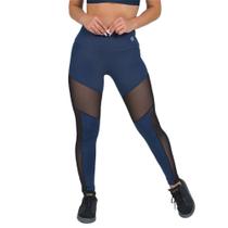 Legging Feminina Fitness Tule Azul Escuro