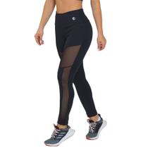 Legging Feminina Fitness Tule Preto Legging Feminina Fitness Tule Preto