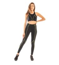 Legging Feminina Kvra Eagle Preto/Amarelo Flúor Legging Feminina Kvra Eagle Preto/Amarelo Flúor