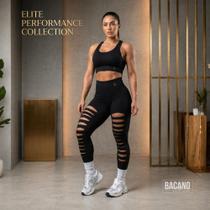 Legging Feminina Rasgada Cintura Alta Modelagem Exclusiva Casual Elegante Fit