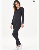 Legging feminina tamanho P com Tecnologia Emana preta alta compressão