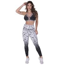 Legging Fitness Feminina Recortes Degrade Cós Alto Poliamida Orbis