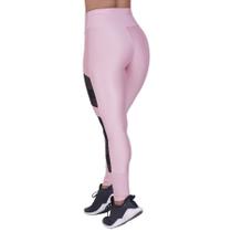 Legging fitness feminina recortes modeladora compressão detalhes em tela orbis