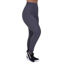 Legging fitness feminina recortes textura relevo poliamida orbis - cinza