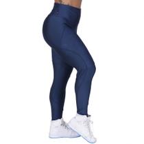 Legging Fitness Recortes Cirre Relevo Com Detalhes liso Brilho Orbis Azul marinho Legging Fitness Recortes Cirre Relevo Com Detalhes liso Brilho Orbis Azul marinho
