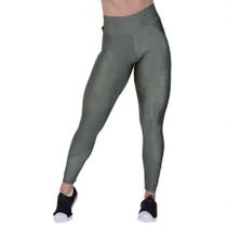 Legging Fitness Recortes Cirre Relevo Com Detalhes liso Brilho Orbis Verde