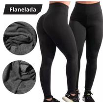 Legging Flanelada Grossa Calça Leg Peluciada Forrada Por Dentro Costura Reforçada Calça Térmica