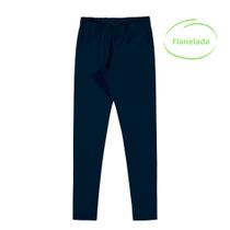 Legging Flanelada Infantil Feminina Inverno Escolar Uniforme Dia a Dia Frio Apeluciada Com Pelinhos Quentinha Azul Marinho Malwee