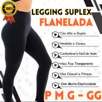 Legging Flanelada Peluciada Calça Leg Térmica P ao GG Cós Alto