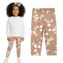 Legging Infantil Cinti em Suplex Power Estampa Ursinhos Bege Tamanho:1