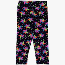 Legging Infantil Feminina Azul Marinho Estampada