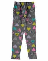 Legging Infantil Feminina em Algodão Estampada Corações Volta as aulas Passeio Dia a Dia Verão Inverno Malwee